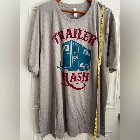 T-Shirt. Gray With A Trailer Trash Print. Short Sleeve. NWOT - Picture 4 of 7